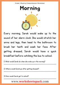 Grade 3 Reading Comprehension Worksheets - worksheetspack