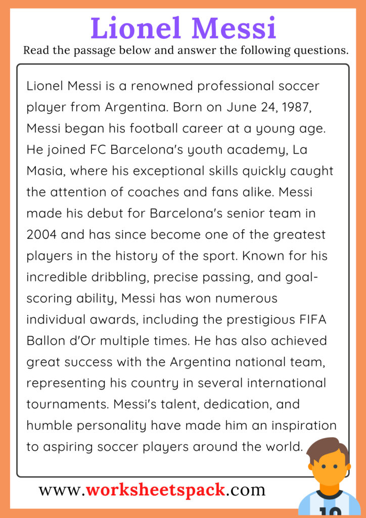 Messi Reading Comprehension