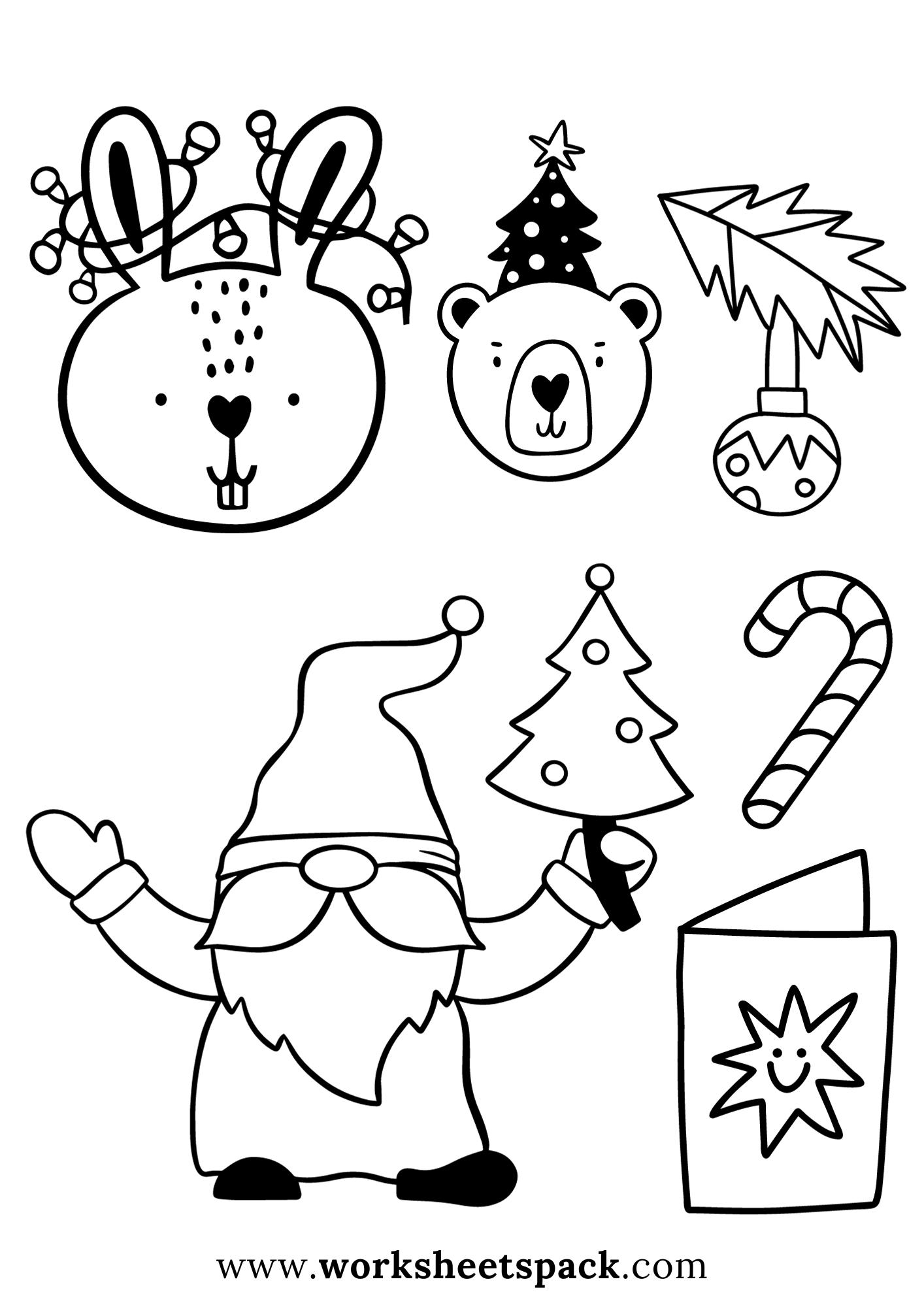 70+ Free Christmas Coloring Pages for Kids - worksheetspack