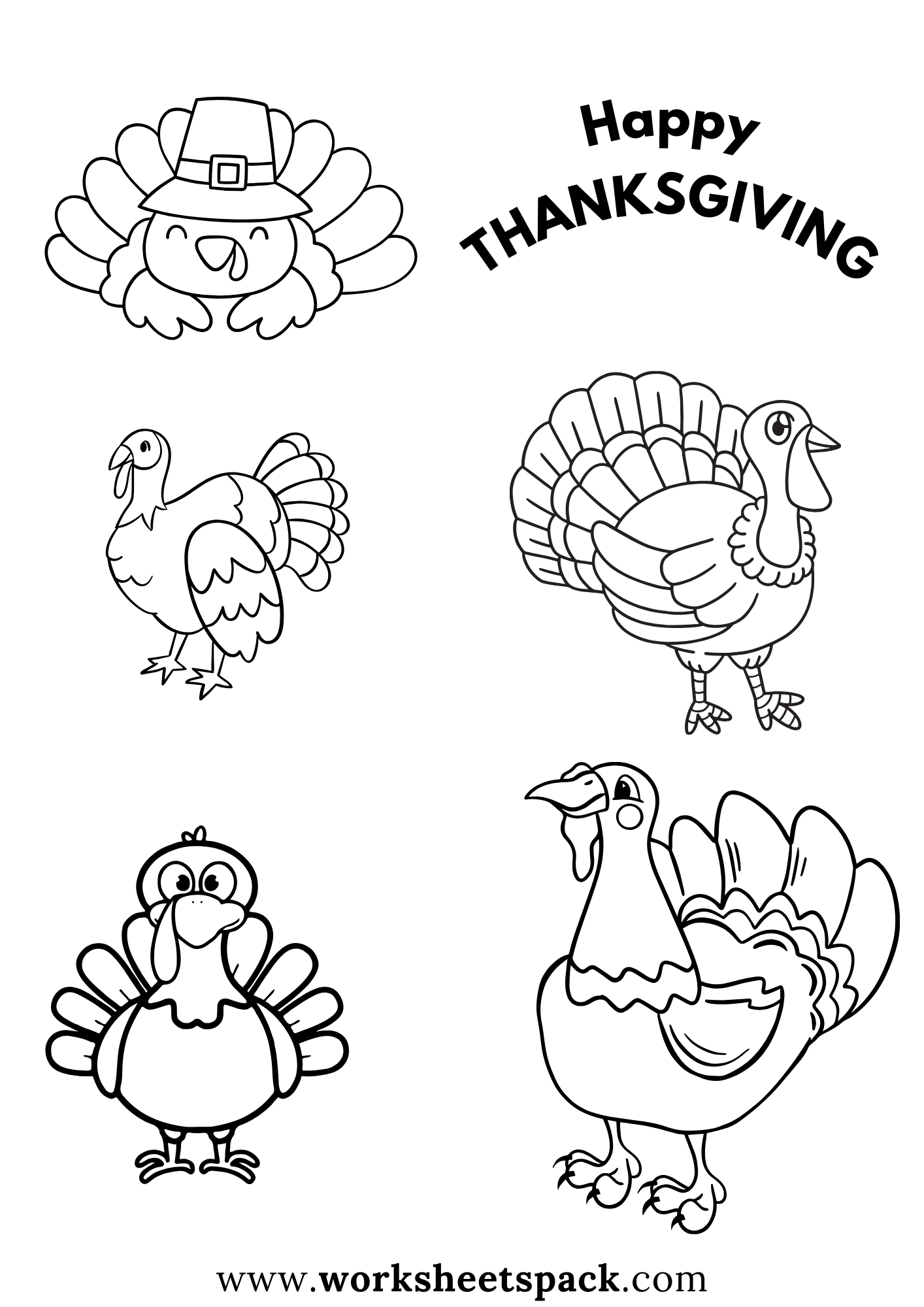 57 Awesome Thanksgiving Coloring Pages (Free PDF) - worksheetspack