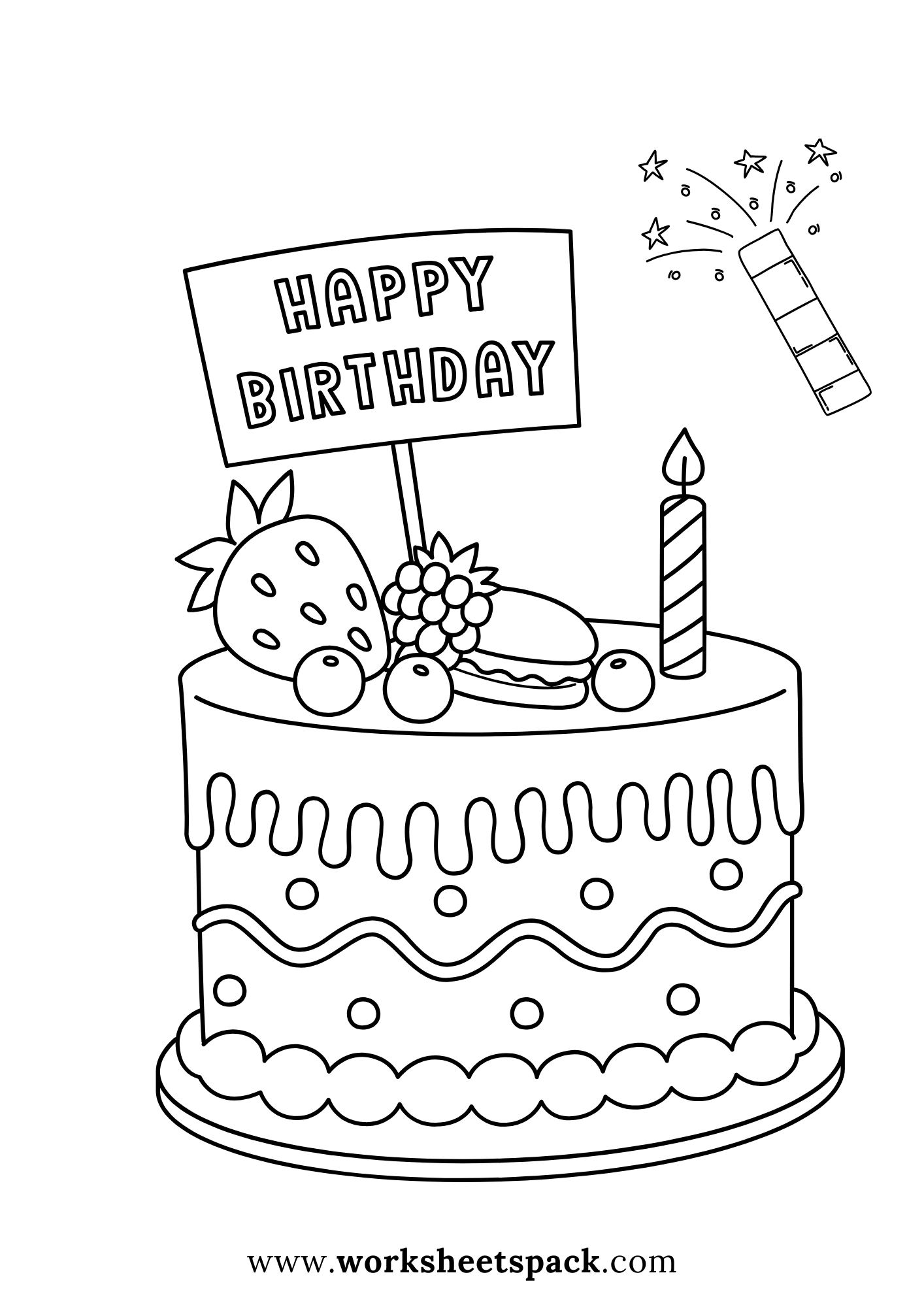 Happy Birthday: 20 Best Birthday Coloring Pages - worksheetspack