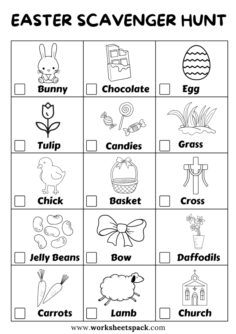 Unleash the Fun: Free Easter Scavenger Hunt Ideas - worksheetspack