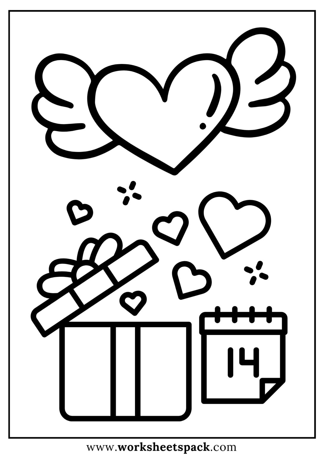 Best Free Valentines Day Coloring Pages Worksheetspack