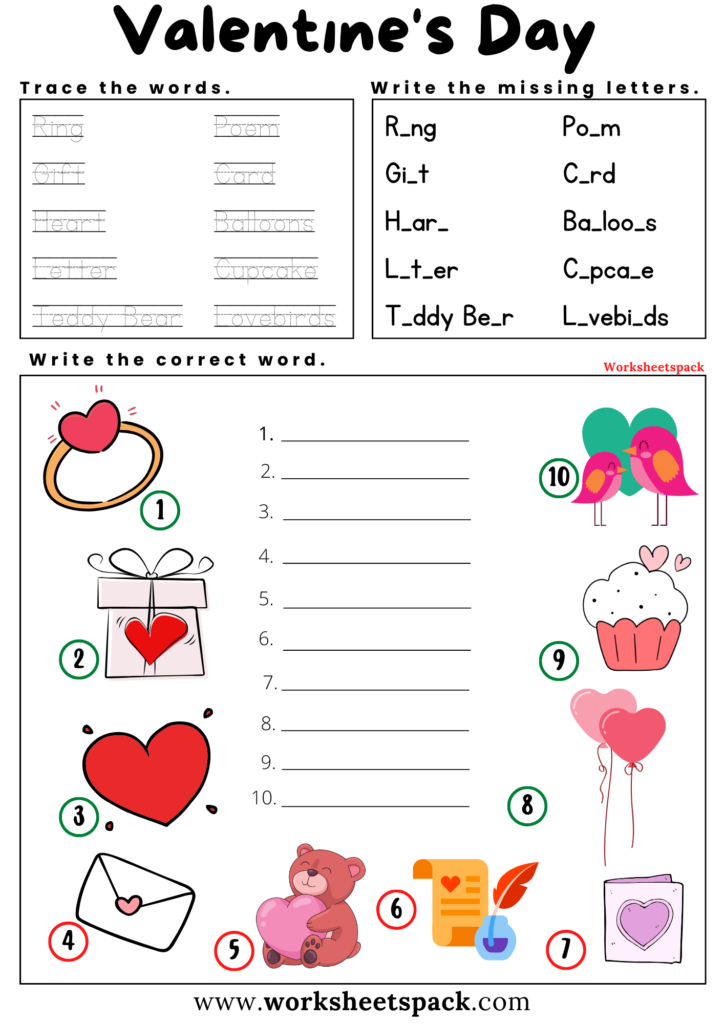 35 Free Valentine s Day Worksheets Worksheetspack