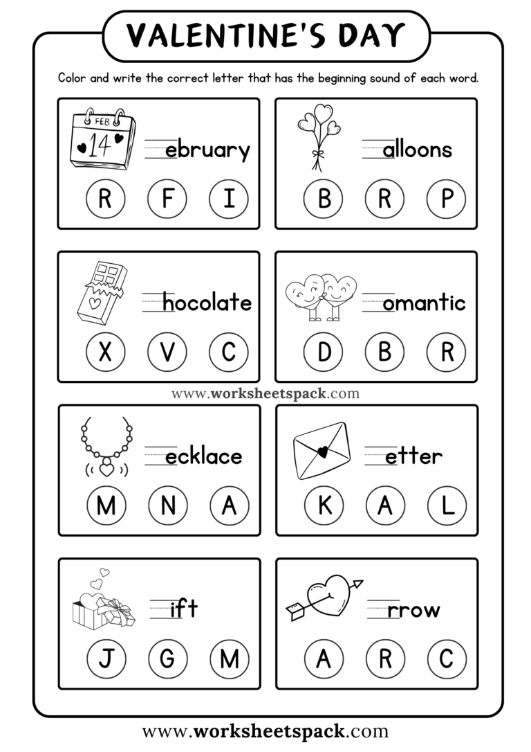 35 Free Valentine's Day Worksheets - worksheetspack