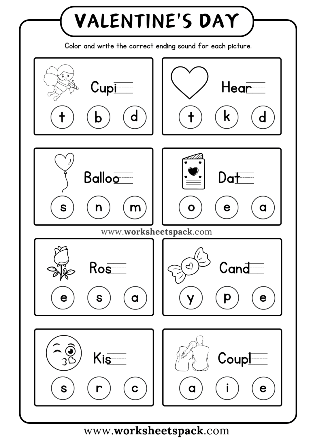 35 Free Valentine's Day Worksheets - worksheetspack