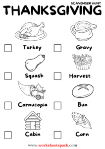 10 Exciting Thanksgiving Scavenger Hunt Ideas - worksheetspack