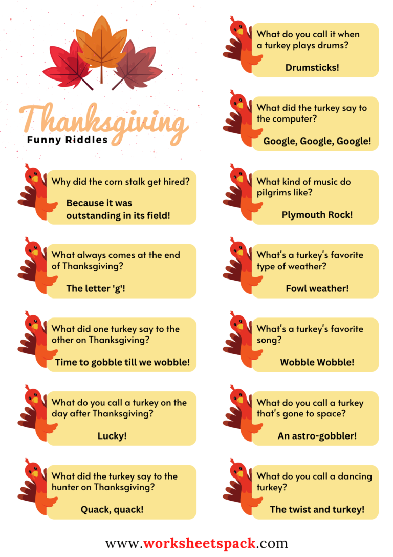 10 Exciting Thanksgiving Scavenger Hunt Ideas - worksheetspack