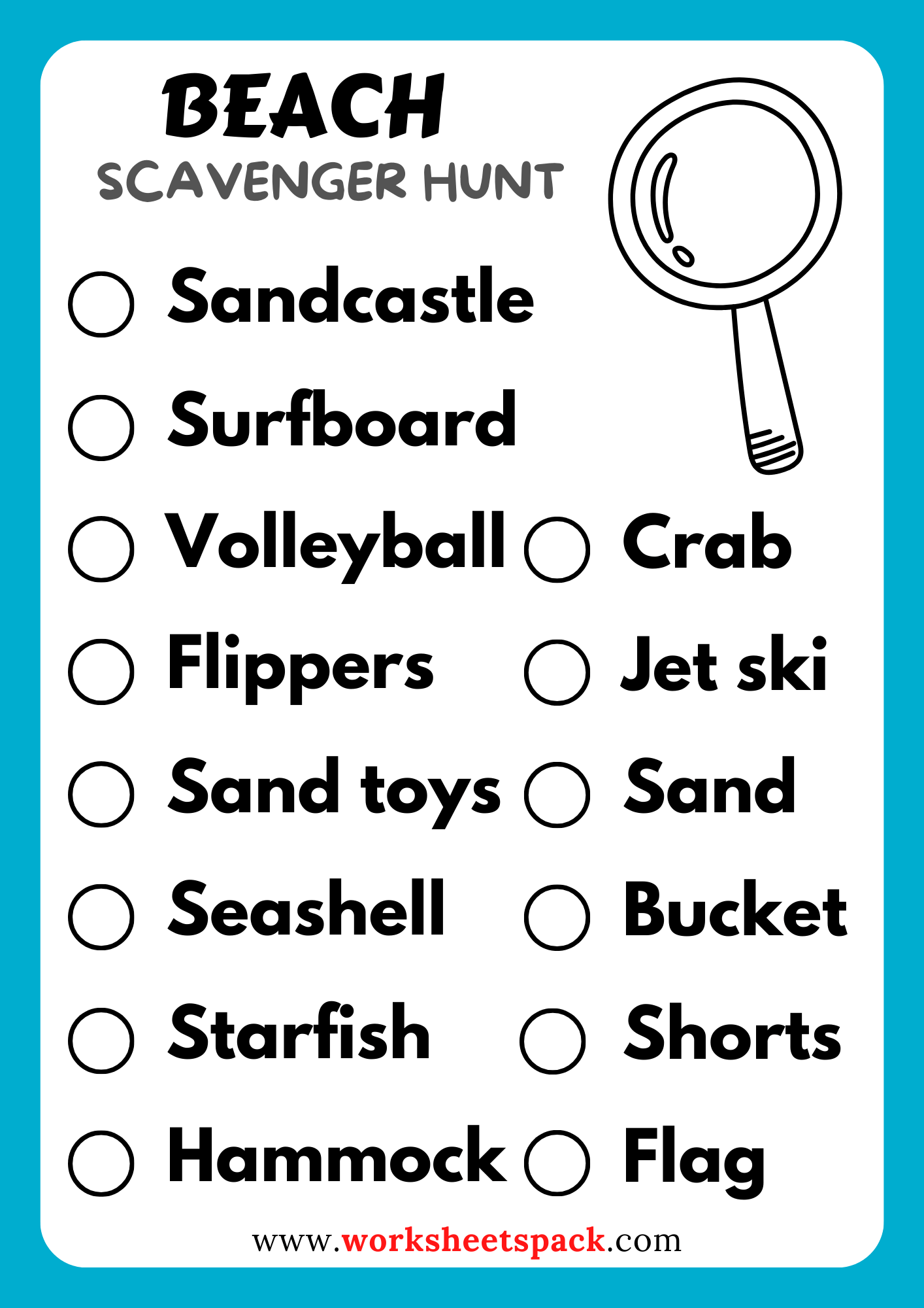 Coastal Discovery: Free Beach Scavenger Hunt Ideas - worksheetspack