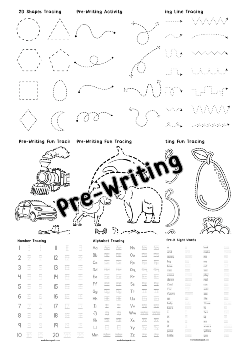 Free PreWriting Worksheets for Preschoolers worksheetspack